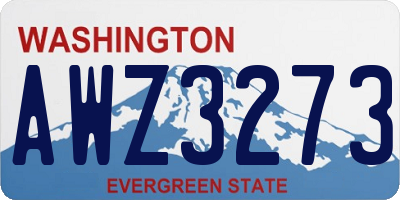 WA license plate AWZ3273