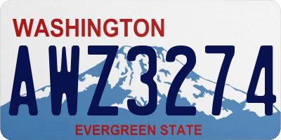 WA license plate AWZ3274