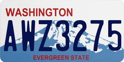 WA license plate AWZ3275