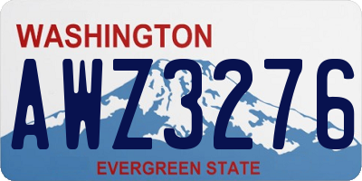 WA license plate AWZ3276