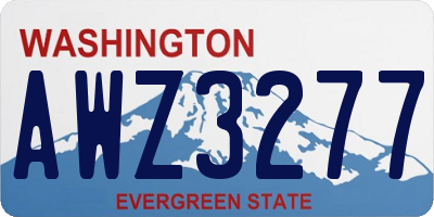 WA license plate AWZ3277