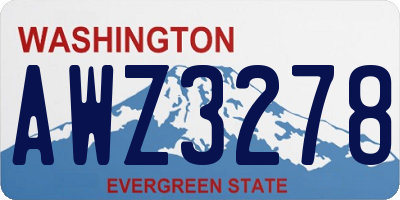 WA license plate AWZ3278