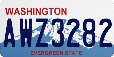 WA license plate AWZ3282