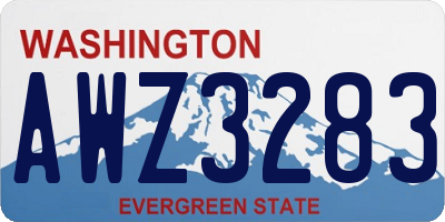 WA license plate AWZ3283