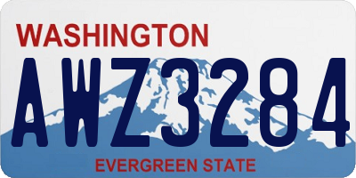 WA license plate AWZ3284