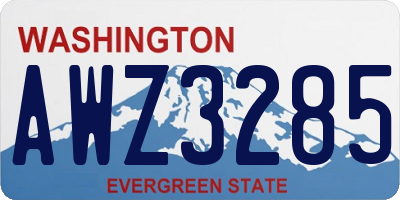 WA license plate AWZ3285