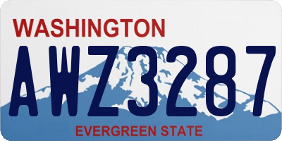 WA license plate AWZ3287