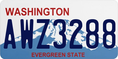 WA license plate AWZ3288