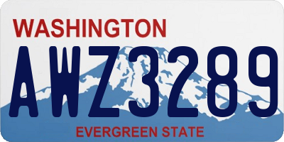WA license plate AWZ3289