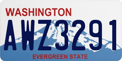 WA license plate AWZ3291