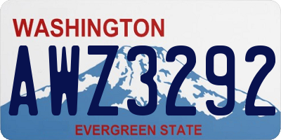 WA license plate AWZ3292