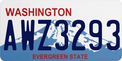 WA license plate AWZ3293