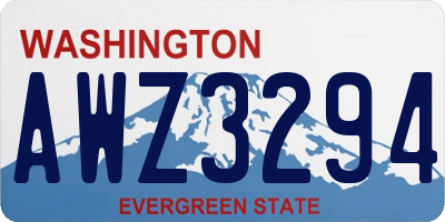 WA license plate AWZ3294