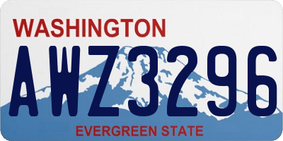WA license plate AWZ3296