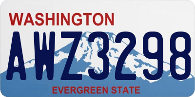 WA license plate AWZ3298