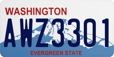 WA license plate AWZ3301