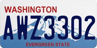 WA license plate AWZ3302