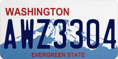 WA license plate AWZ3304