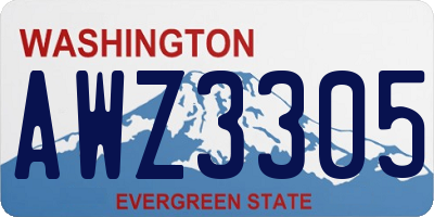 WA license plate AWZ3305