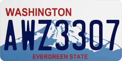 WA license plate AWZ3307