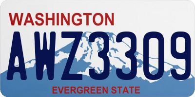 WA license plate AWZ3309