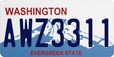 WA license plate AWZ3311