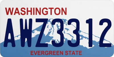 WA license plate AWZ3312