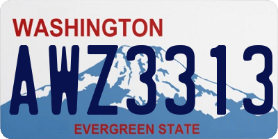 WA license plate AWZ3313