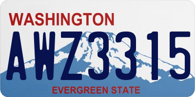 WA license plate AWZ3315