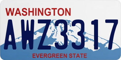 WA license plate AWZ3317