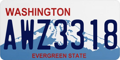 WA license plate AWZ3318