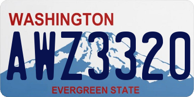 WA license plate AWZ3320