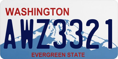WA license plate AWZ3321