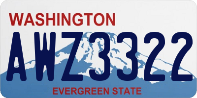 WA license plate AWZ3322