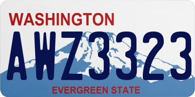 WA license plate AWZ3323