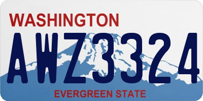 WA license plate AWZ3324
