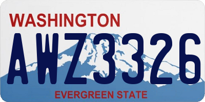 WA license plate AWZ3326