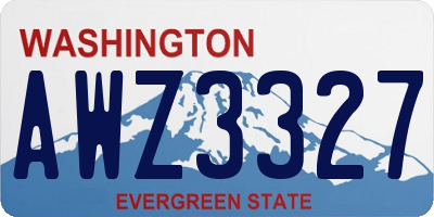 WA license plate AWZ3327