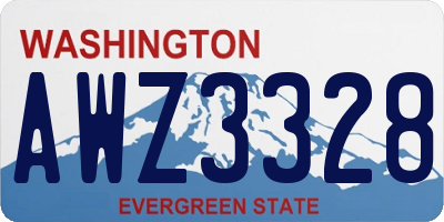 WA license plate AWZ3328