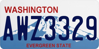 WA license plate AWZ3329