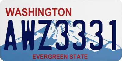 WA license plate AWZ3331