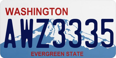 WA license plate AWZ3335