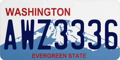 WA license plate AWZ3336