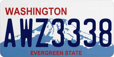 WA license plate AWZ3338