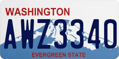 WA license plate AWZ3340