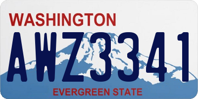WA license plate AWZ3341