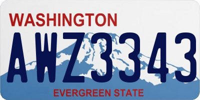 WA license plate AWZ3343