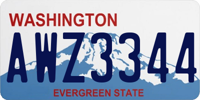 WA license plate AWZ3344