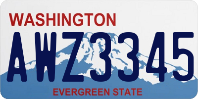 WA license plate AWZ3345