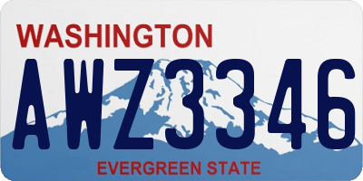 WA license plate AWZ3346
